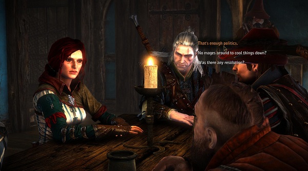 A conversation in The Witcher 2.