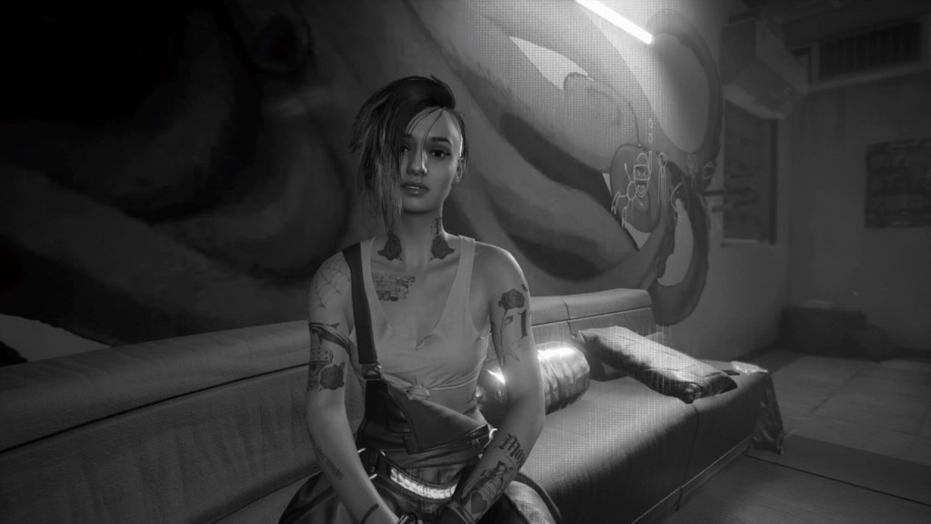 Black and white portrait of Judy