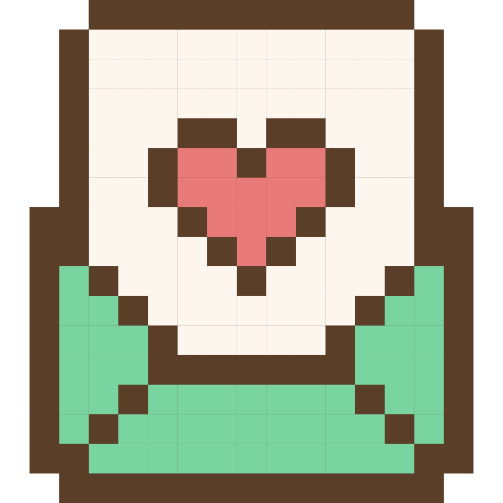 Pixel email with heart